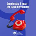 Donderdag 5 maart tot 16:00 bereikbaar